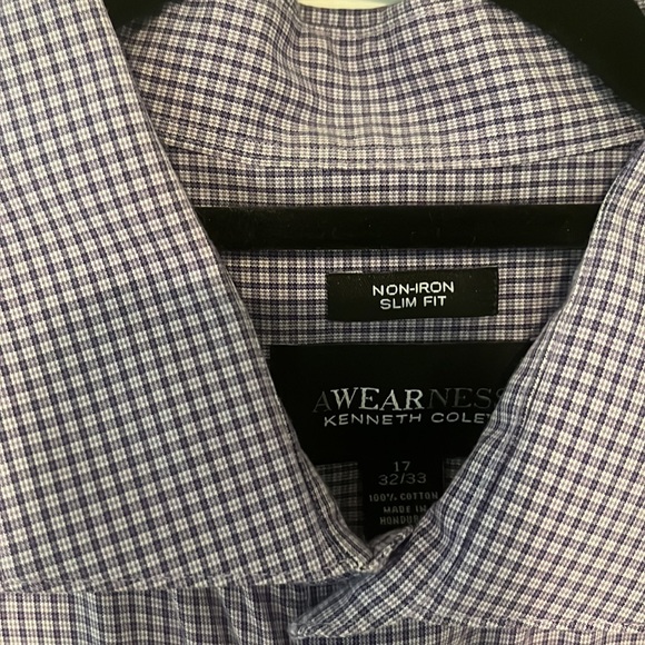 Kenneth Cole Awearness 17 32/33 Slim Fit Dress Shirt - Picture 2 of 3
